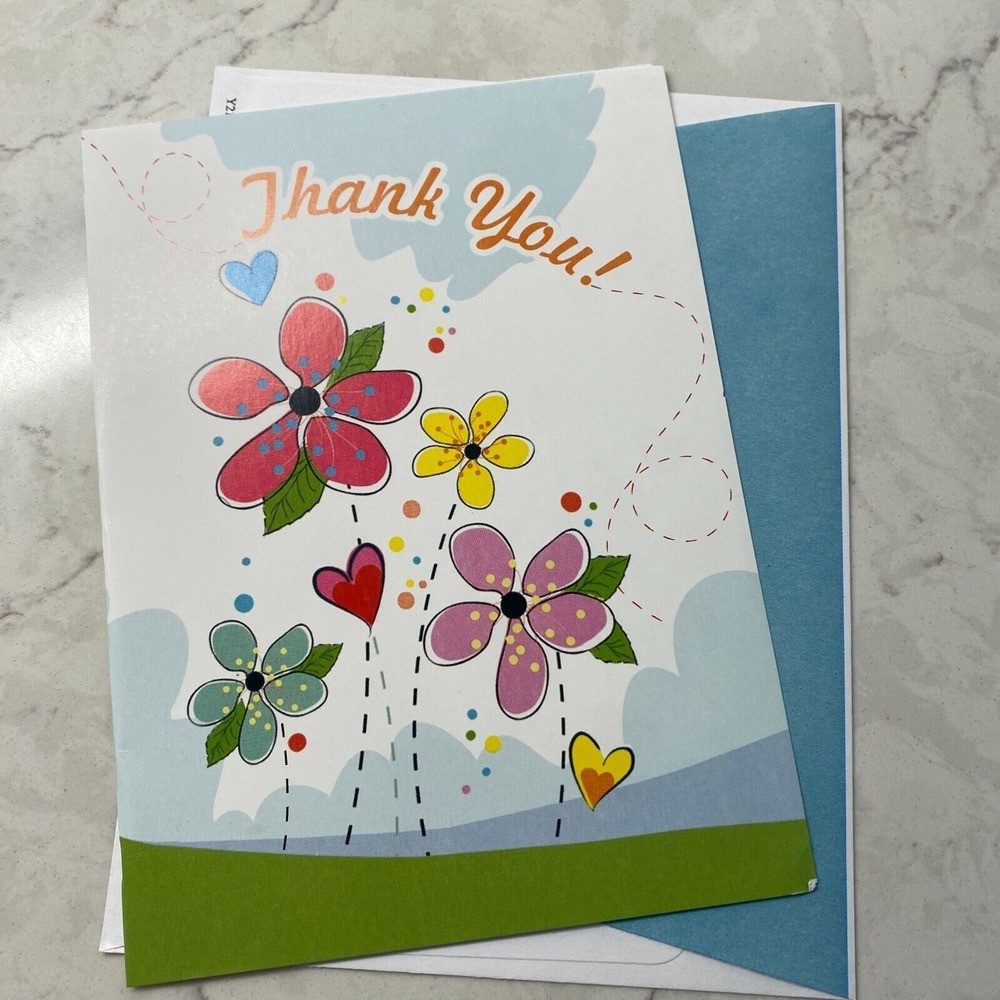 Habitat Hope Thank You Vibrant Flowers‎ Thoughtful Greetings Card with Envelope
